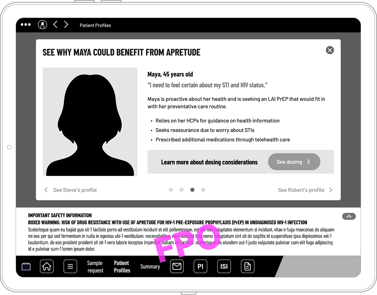 Maya's patient profile, wanting reassurance on STI and HIV status